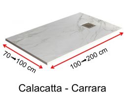 Duschwanne, weißer Marmoreffekt, Calacatta und Carrara - BLANCO