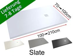 Duschwanne - Schieferoptik, weiß - ARDOISE