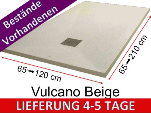 Mineralharz-Duschwannen, individuelle Anfertigung, Steineffekt, rutschfest - VULCANO BEIGE