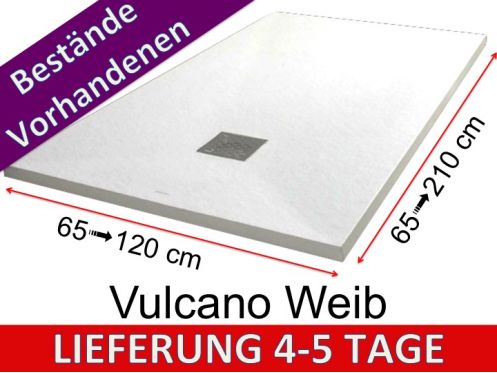 Mineralharz-Duschwannen, individuelle Anfertigung, Steineffekt, rutschfest - VULCANO weib