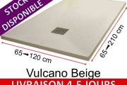 Mineralharz-Duschwannen, individuelle Anfertigung, Steineffekt, rutschfest - VULCANO BEIGE