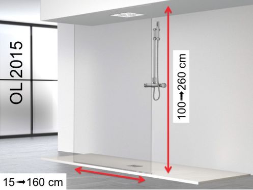 Feste Duschwand, vom Boden bis zur Decke, in zentraler Position - OL 2015