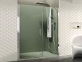 Klappbare Duscht�r mit festem Glas an der Vorderseite - AC 205