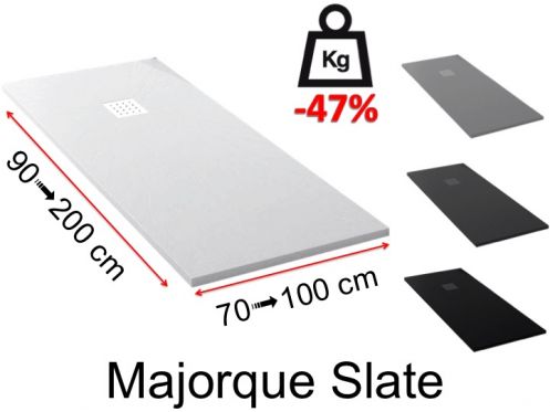 Duschwanne aus leichtem Harz - MAJORQUE SLATE LIGHT