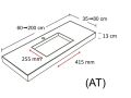 Waschtischplatte, an der Wand montiert oder eingebaut, aus Mineralharz - SMALL