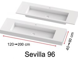 Waschtischplatte, an der Wand montiert oder eingebaut, aus Mineralharz - SEVILLA 96