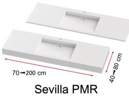 Waschtischplatte, an der Wand montiert oder eingebaut, aus Mineralharz - SEVILLA PMR