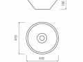 Waschbecken  410 mm, weie Keramik - COUNTER TOP 1401