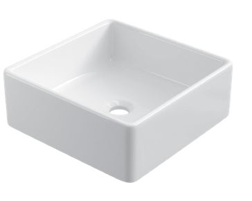 Waschbecken 38x38 cm, weie Keramik - COUNTER TOP 1701