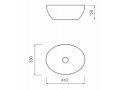 Waschbecken 33x41 cm, weie Keramik - COUNTER TOP 1801