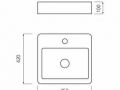 Waschbecken 42x45 cm, weie Keramik - COUNTER TOP 1601