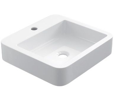 Waschbecken 42x45 cm, weie Keramik - COUNTER TOP 1601