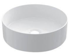 Waschbecken Ø 360 mm, weiße Keramik - COUNTER TOP 3001