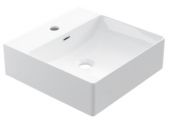 Waschbecken 40x40 cm, weiße Keramik - COUNTER TOP 1003