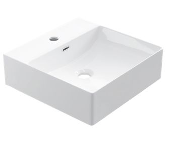 Waschbecken 40x40 cm, weie Keramik - COUNTER TOP 1003