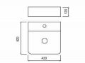 Waschbecken 42x42 cm, weie Keramik - COUNTER TOP 1004