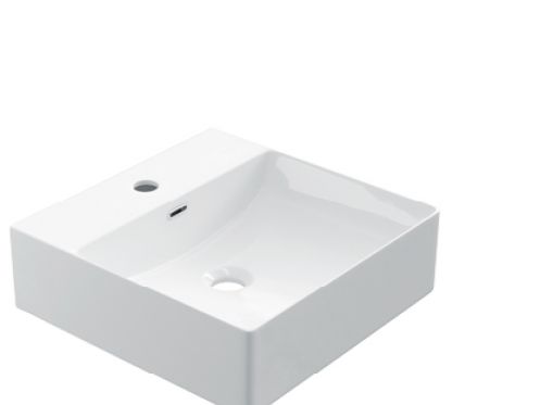 Waschbecken 42x42 cm, weie Keramik - COUNTER TOP 1004