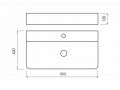 Waschbecken 42x80 cm, weie Keramik - COUNTER TOP 1010