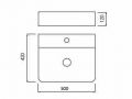 Waschbecken 42x50 cm, weie Keramik - COUNTER TOP 1005