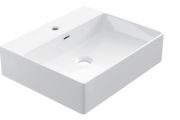 Waschbecken 42x50 cm, weiße Keramik - COUNTER TOP 1005