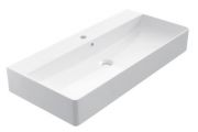 Waschbecken 42x90 cm, weiße Keramik - COUNTER TOP 1011