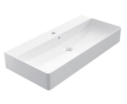 Waschbecken 42x90 cm, weie Keramik - COUNTER TOP 1011