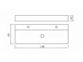 Waschbecken 42x110 cm, weie Keramik - COUNTER TOP 1012