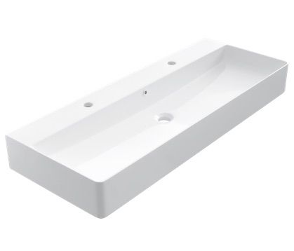 Waschbecken 42x110 cm, weie Keramik - COUNTER TOP 1012