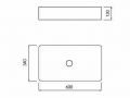 Waschbecken 60x34 cm, weie Keramik - COUNTER TOP 2403