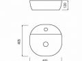 Waschbecken 405x405 mm, weie Keramik - COUNTER TOP 1006