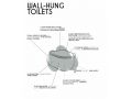 Mattwei - Toilettenschssel, an der Wand aufgehngt, fr WC