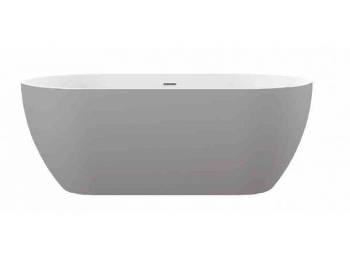 Freistehende Badewanne, 1500 x 750 x 570 mm, Acryl - BARO grau