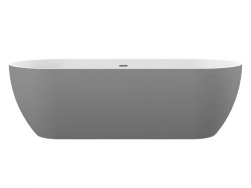 Freistehende Badewanne, 1700 x 800 x 570 mm, Acryl, matt grau - BARO