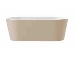 Freistehende Badewanne, 1700 x 800 x 580 mm, Acryl, matt beige - BASQ