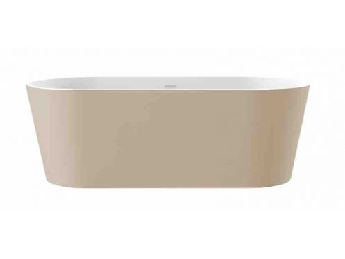 Freistehende Badewanne, 1700 x 800 x 580 mm, Acryl, matt beige - BASQ