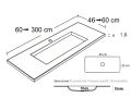 Tiefgezogenes Waschbecken, hngend oder eingebaut, aus Solid-Surface - ATENAS CURVO 45