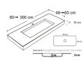 Tiefgezogenes Waschbecken, hngend oder eingebaut, aus Solid-Surface - ATENAS RECTO 40