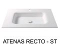 Tiefgezogenes Waschbecken, hngend oder eingebaut, aus Solid-Surface - ATENAS RECTO 40