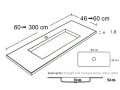 Tiefgezogenes Waschbecken, hngend oder eingebaut, aus Solid-Surface - ATENAS RECTO 45