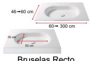 Tiefgezogenes Waschbecken, hängend oder eingebaut, aus Solid-Surface - BRUSELAS RECTO
