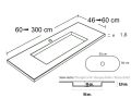 Tiefgezogenes Waschbecken, hngend oder eingebaut, aus Solid-Surface - BRUSELAS RECTO