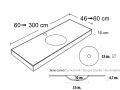 Tiefgezogenes Waschbecken, hngend oder eingebaut, aus Solid-Surface - LISBONA CURVO 33