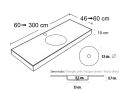 Tiefgezogenes Waschbecken, hngend oder eingebaut, aus Solid-Surface - LISBONA RECTO 33