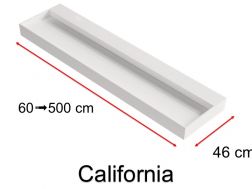 Waschtischplatte, Ablaufrinne, hängend oder freistehend, aus Solid-Surface - CALIFORNIA