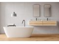 Freistehende Badewanne, 1600 x 720 x 560 mm, aus Mineralharz mit fester Oberflche, in mattem Farbton - NESS