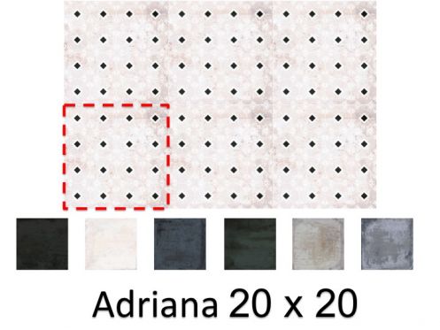 Adriana 20 x 20 cm - Boden- und Wandfliesen, matt gealtert
