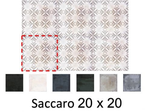 Saccaro 20 x 20 cm - Boden- und Wandfliesen, matt gealtert