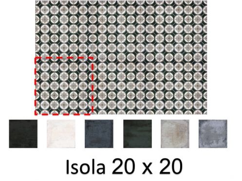 Isola 20 x 20 cm - Boden- und Wandfliesen, matt gealtert