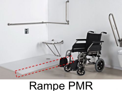 Handlauf fr Personen mit eingeschrnkter Mobilitt, fr extraflache Duschwanne *