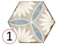 Bohemia Margarita - 21 x 25 cm - Boden- und Wandfliesen, sechseckiges matt gealtertes Finish